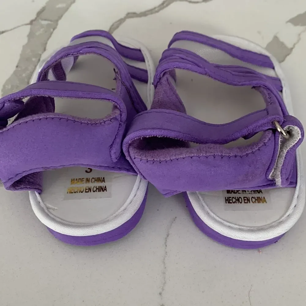 Purple Slip-on Mesh Foam Toddler Girls Summer Beach Sandals Size 3